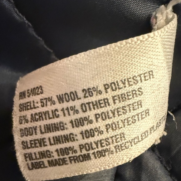 GAP Men's Classic Black Peacoat Wool Blend SZ. Medium - Picture 6 of 6